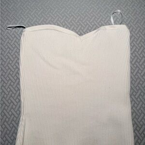 Aritzia Babaton Ivory Ribbed Tube Top